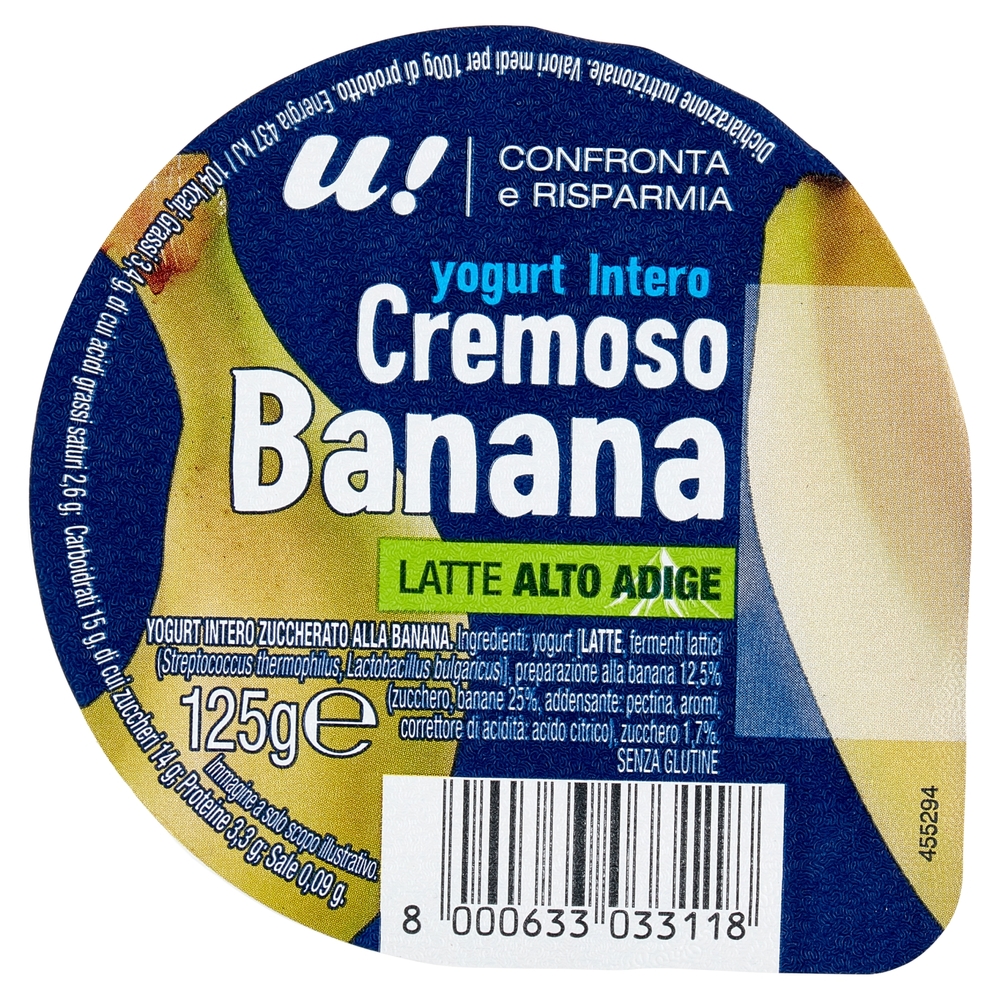 Yogurt Intero Cremoso Banana, 125 g